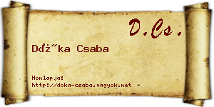 Dóka Csaba névjegykártya