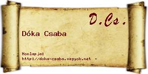Dóka Csaba névjegykártya